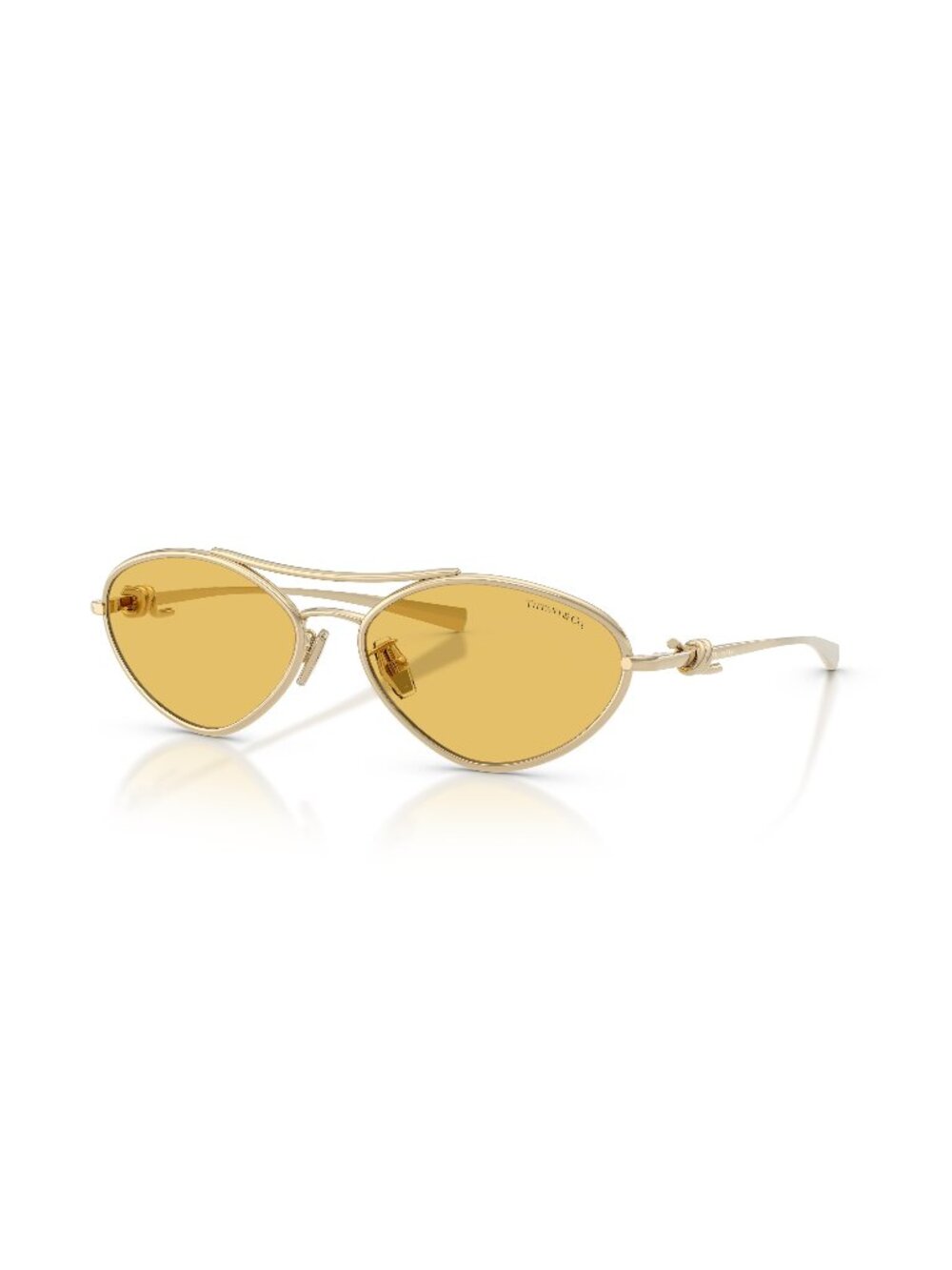 New Tiffany Women's Sunglasses Gold Yellow Lens Metal Frame TF3117 623685 58